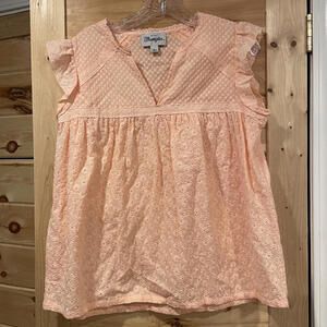 Wrangler Women's Peach Cotton Blouse Top, Size Large